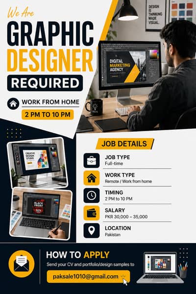 Graphic Designer Required | Work From Home | Full-Time