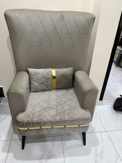 Luxury Wing Chair with Matching Ottoman | Bed room chairs | sofa chair