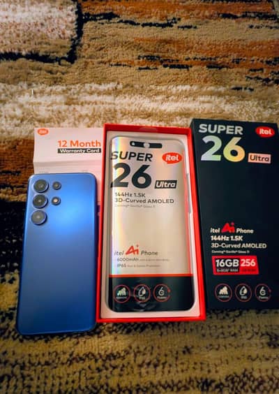 itel s26 ultra 8gb 256gb  in 6 month CALCARE  warranty