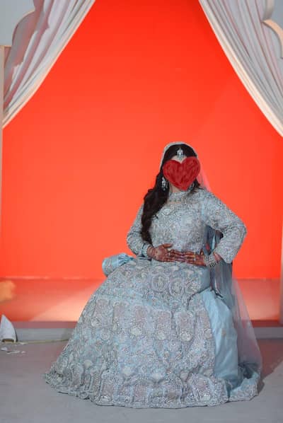 Ice blue walima maxi with tail
