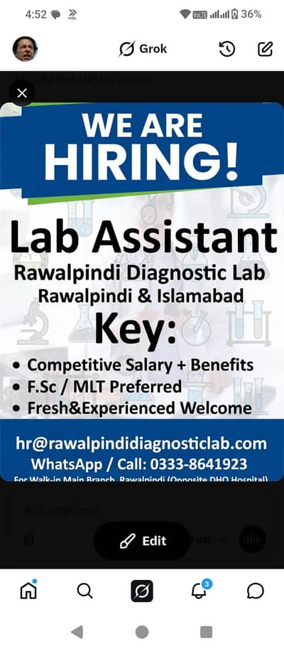 Lab Assitant, Lab Technician