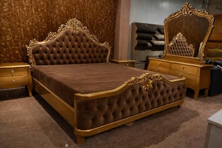 carving high gloss bed set complete