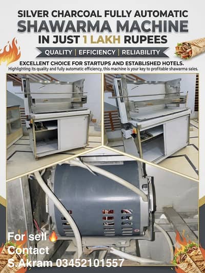 Silver charcoal fully automatic Shawarma Machine made in saudia arabia