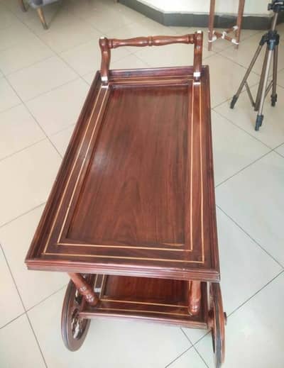 wooden tea trolley
