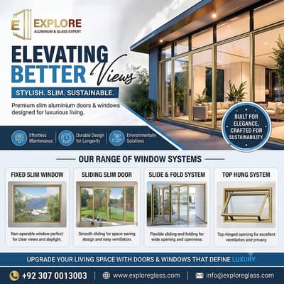 Aluminium Sliding & Folding Doors | Slim Glass Systems / Glass work