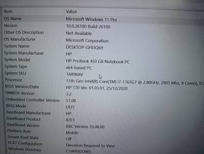 Hp ProBook 450 G8 i7 11 Gen