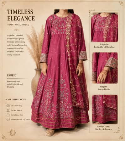 beautiful pink embroidered Maxi with dupatta party/wedding wear
