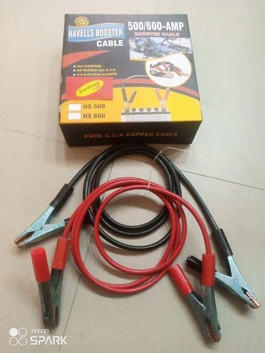 500 AMP CAR BOOSTER CABLE JUMP START BATTERY WIRES FOR 660cc, 800cc, 1000cc, 1300cc and 1500cc cars