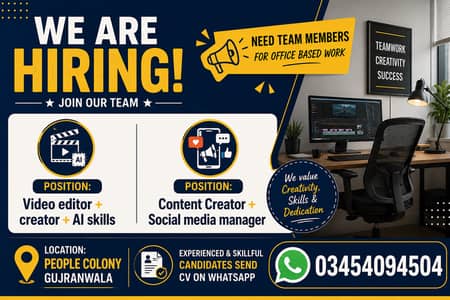 Video Editor & Content Creator and Content Creator & Social Media Mana