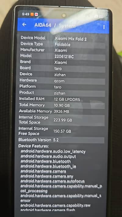 Xiaomi mix fold 2. . 12 GB ram 256 GB ROM. . Snapdragon 8 plus gen1