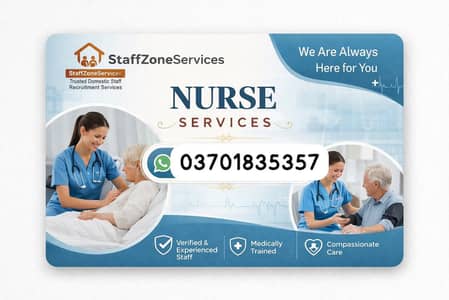 Patient Attendent Female Nurse Babysiter caregiver House Maid Nanny