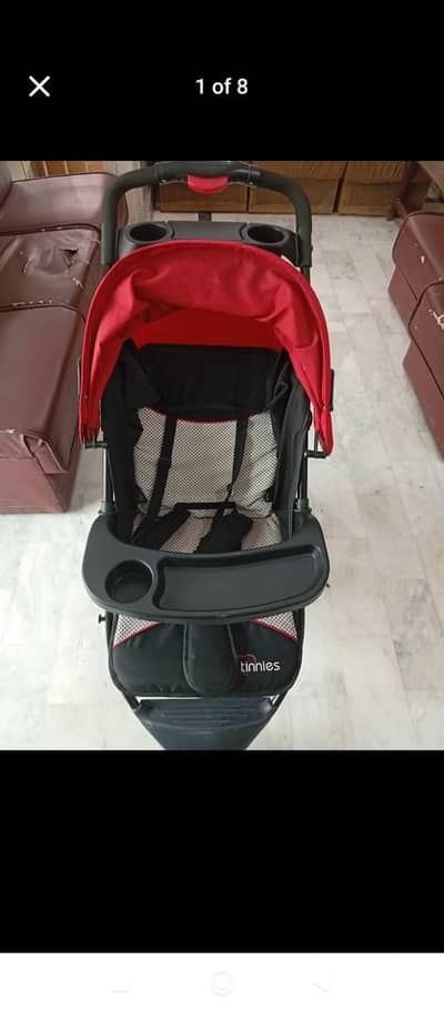 Tinnies Baby Stroller / Pram (Red & Black) – Excellent Condition