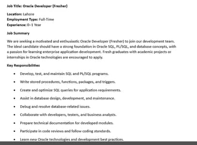 Officer Oracle Developer