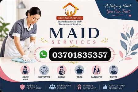 Maids / babysitters/ housekeepers/ Islamabad maid services Nurse Cook