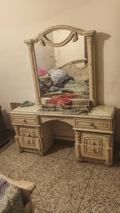 Bed and dressing+ side table for sale