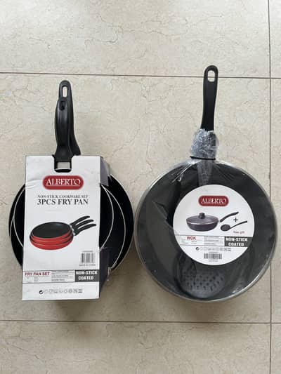 Alberto Non stick frying pans and a Wok