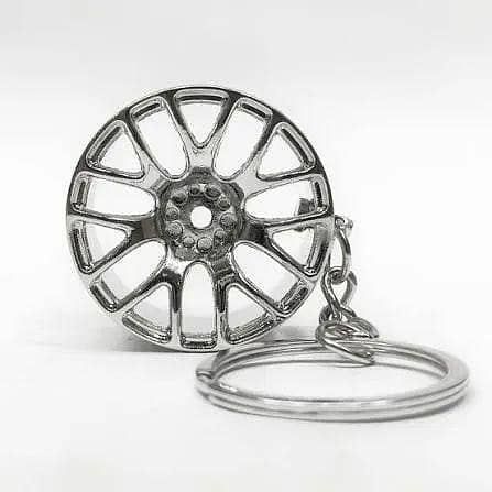 Mini Wheel Rim Tire Alloy Car Keychain Keyring Keyfob Gift