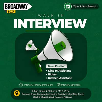 Daily Interview in Broadway Pizza Tipu Sultan Branch Karachi