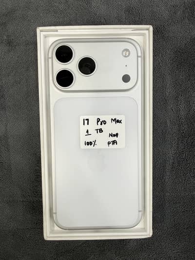 IPHONE 17 PRO MAX 1TB SILVER PHYSICAL + eSIM NON PTA 100 % HEALTH