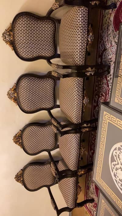 4 Elegant Wooden Chairs for Sale