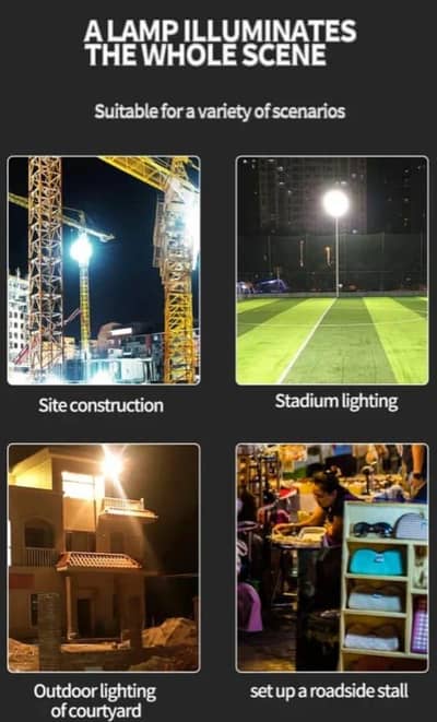 Rechargeable Flood LED Light Black 15000mAh Type-C