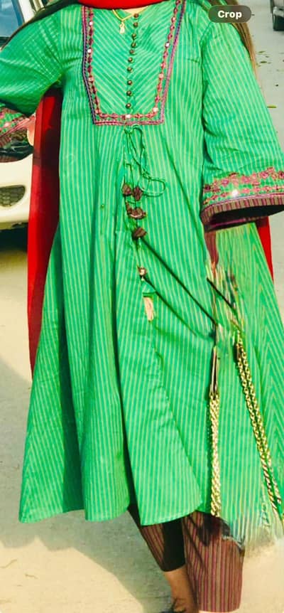 ethnc Anghrakha style frock 2 piece dress