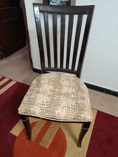 6 chairs with glass top dinning table
