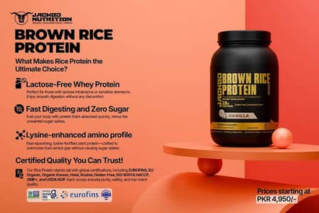 jacked nutrition brown rice protein 5lbs chocolate flavoured 3lbs left
