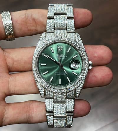 Customized Mossanite diamonds watch