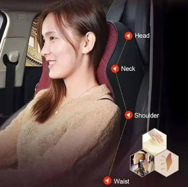 CAR MEMORY FOAM NECK REST BLACK BACK PILLOW HEADREST PILLOW LONG WITH BACK SUPPORT ERGONOMIC NECK SUPPORT NECK PAIN RELIEF CUSHION UNIVERSAL FOR CAR OFFICE CHAIR TRAVEL