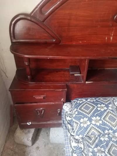 wooden double bed