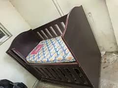 Wooden Baby Cot with Mattress - Excellent Condition - Lahore