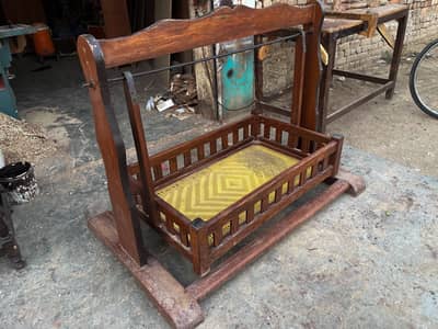 Premium Sheesham Wood Baby Swing (Jhoola)