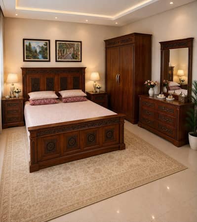 solid wood double bed furniture