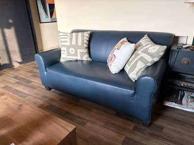 Blue Leather Sofa