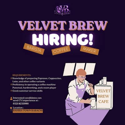 Experienced Barista / Coffee Maker Required