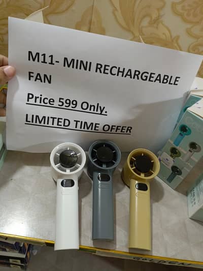 M 11 Mini Handheld Fan USB Rechargeable Digital Display 120-Speed Tu
