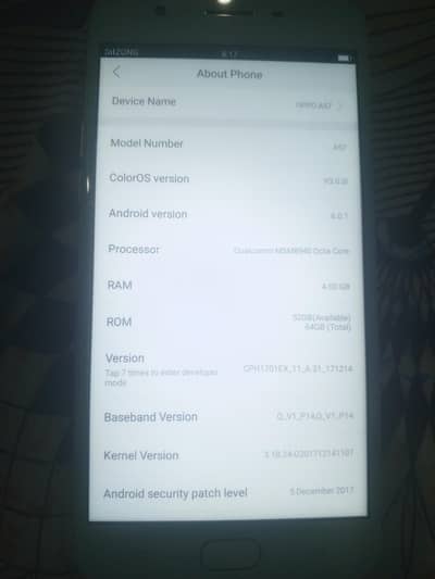 OPPO A57 4/64 condition 10/9