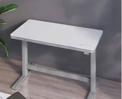 tresanti desktop wireless charging  adjustable height desk white