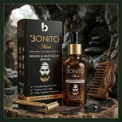 BONITO Men Beard And Mustache Serum Premium Grooming Essential 30ml