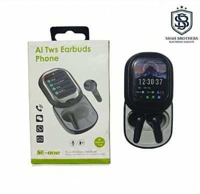 SE-One AI TWS Earbuds with Touch Screen Display Case BT 5.4