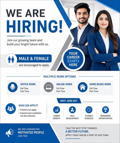 We are hiring male and female for online and office work