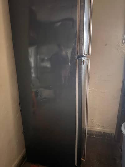 black refrigerator with two doors