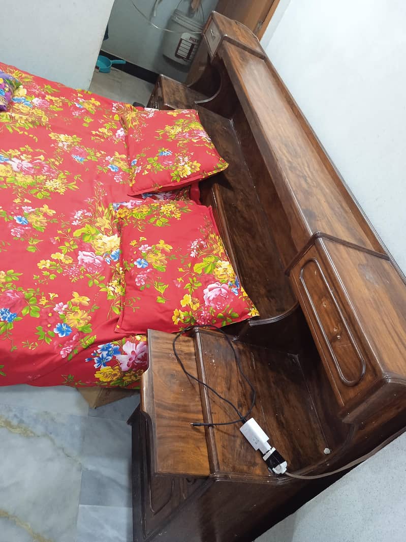 Double Bed with side table 1