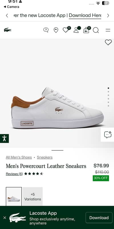 Lacosta powrtcourt leather sneakers