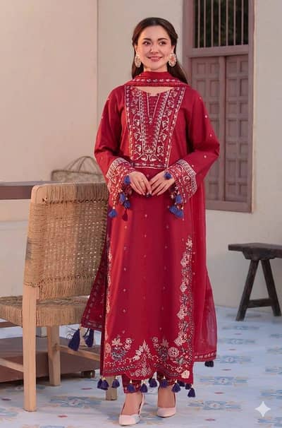 Luxury Lawn Embroidered Unstitched 3Pc Suit
