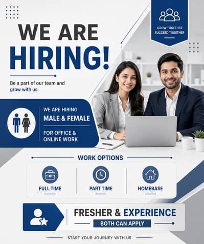 Hiring for office and online work.
