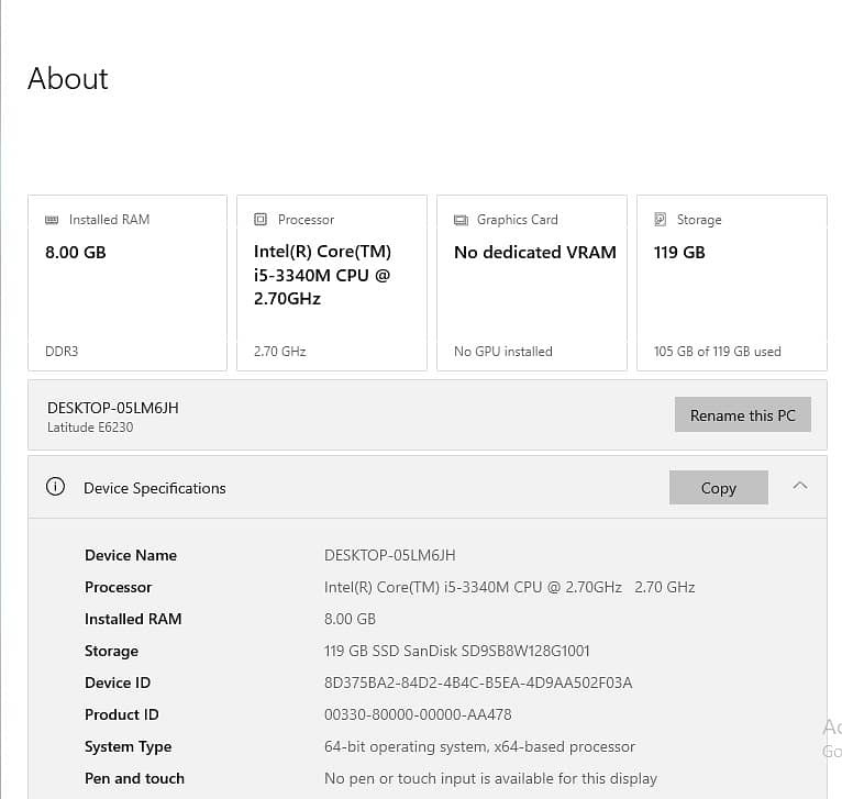 Dell corei5 3rd generation 3
