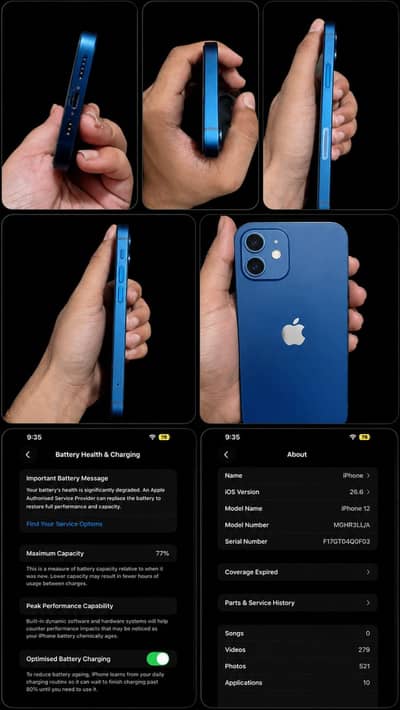 Apple iPhone 12 64 GB  blue NON-PTA 77%BH