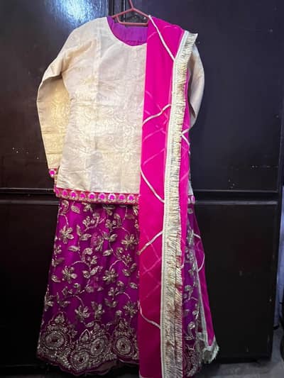 net lehnga with kurti and duppta